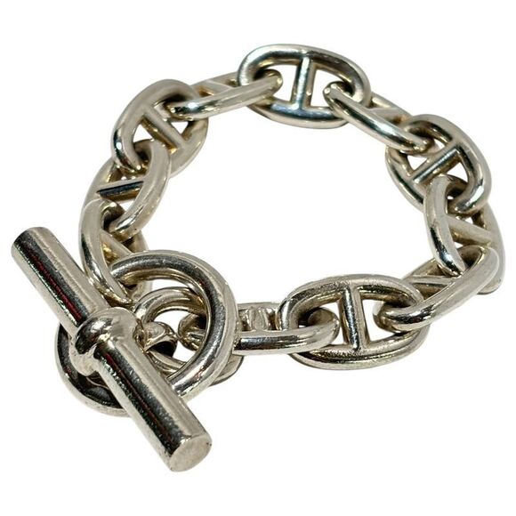 Hermes Chaine D'ancre TGM 11link Chaine D'ancre TGM 11 Silver Bracelet With Box - Picture 1 of 10